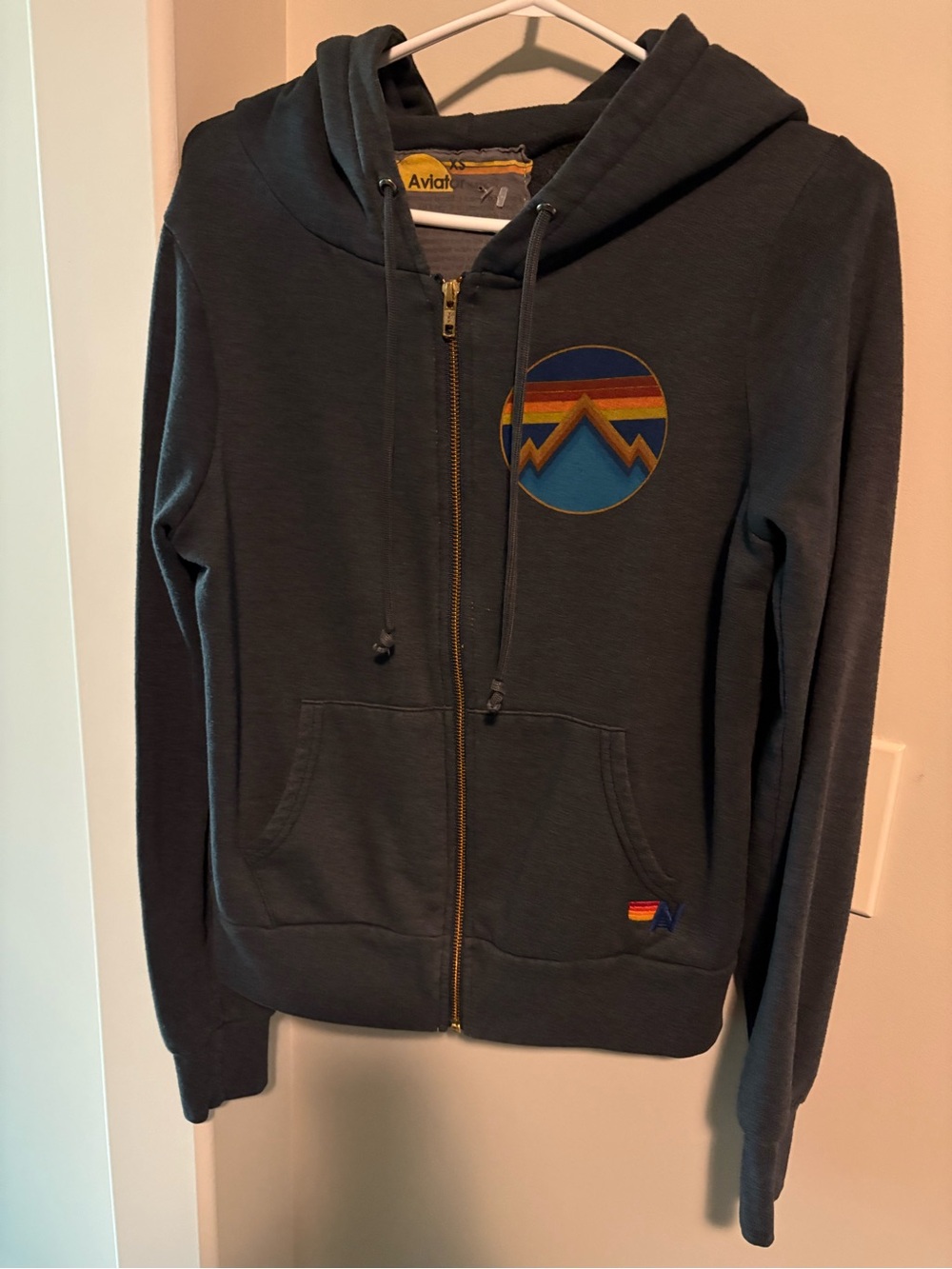 Aviator Nation Zip Hoodie with Mountain Patch